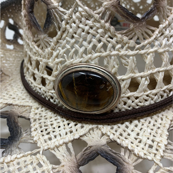 Wild Bull International Cowboy Cowgirl Hat Rodeo Rigid Straw Western Distressed - Picture 2 of 7